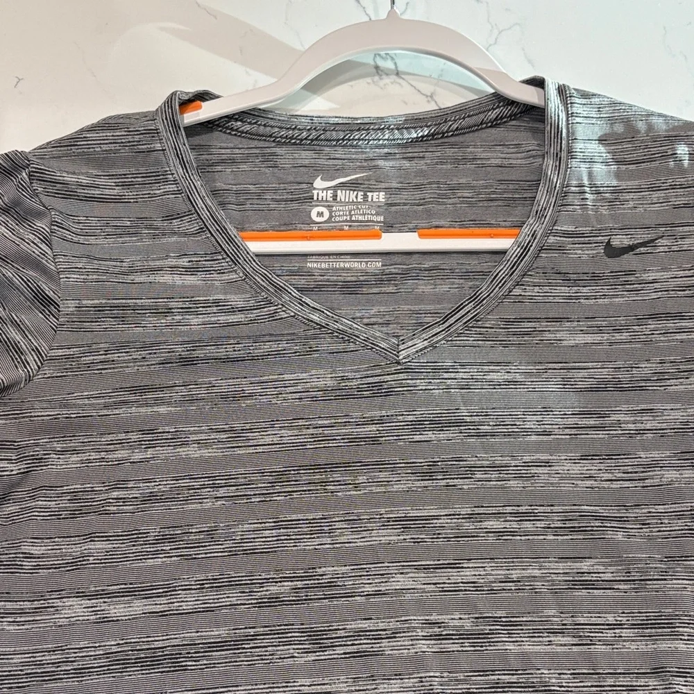 Nike Women's Heathered Black V-Neck Tee